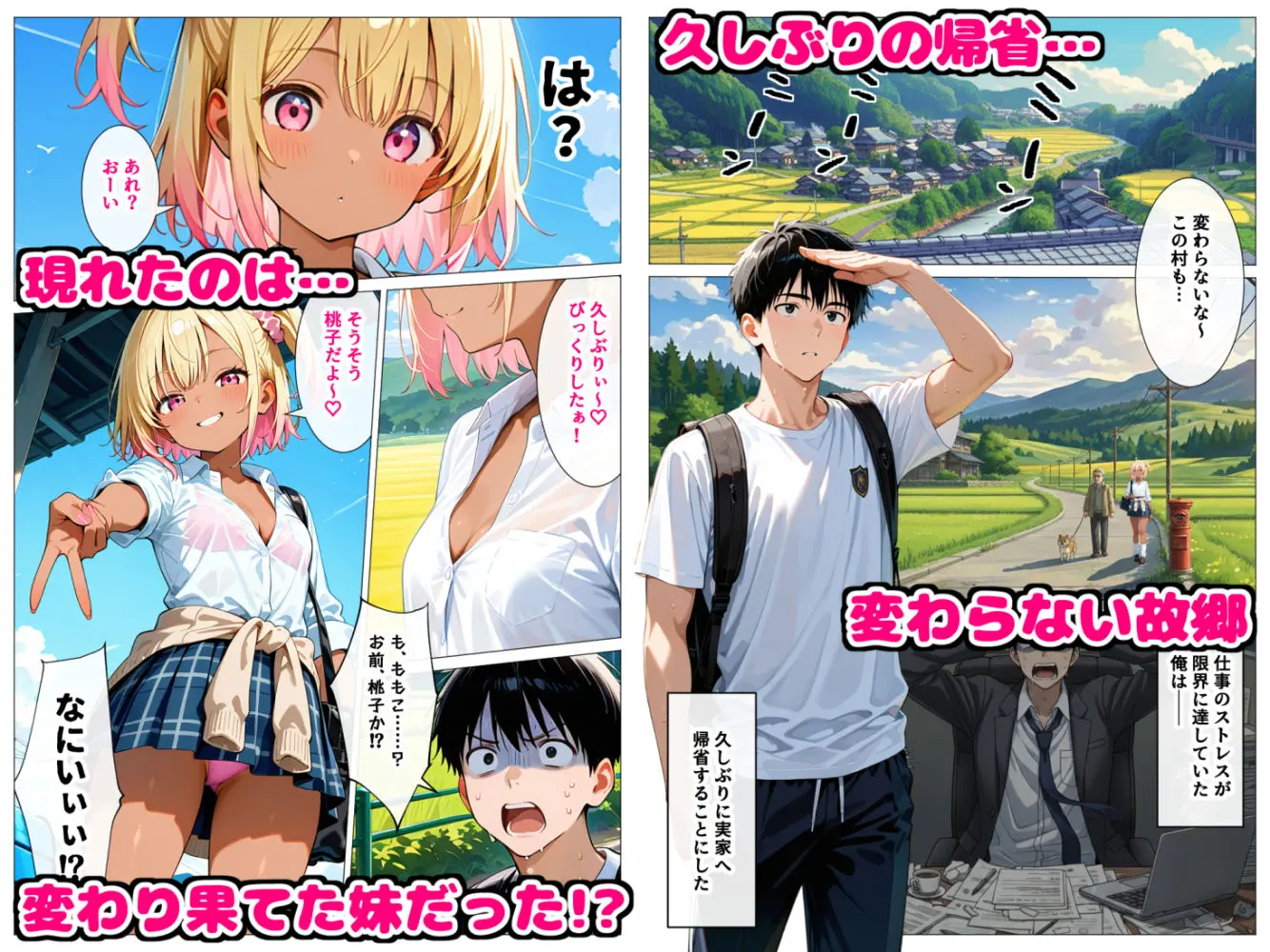 久々に帰省したら清楚だった妹が淫乱ギャル化してて…禁断の兄妹中出しセックスで絶頂する話 画像1