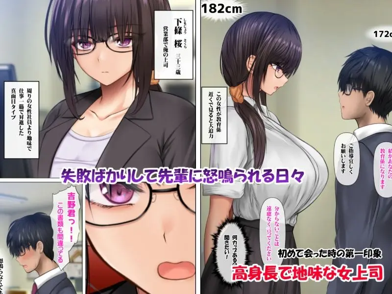 職場のデカい喪女上司と陰キャ部下はオタクセックスにハマっちゃう 画像1