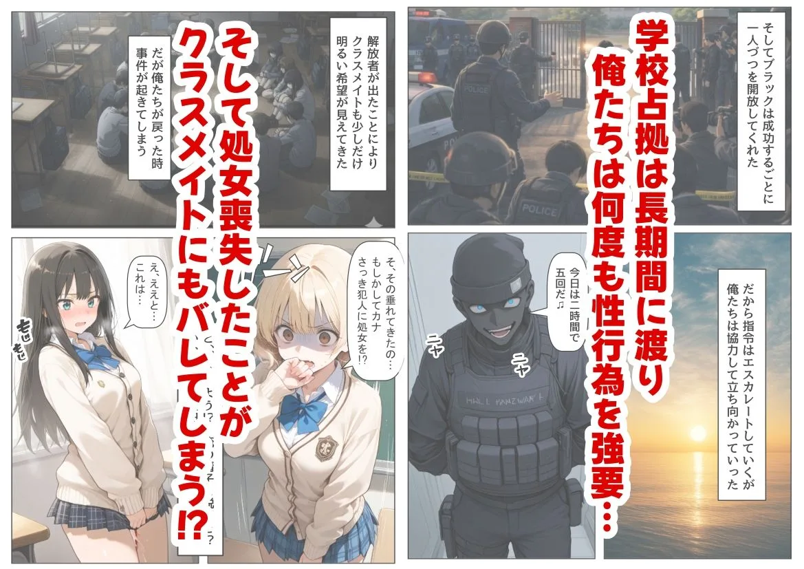 学校占拠したテロリストに、俺は片思い女子と、無理やりセックスさせられる 画像5