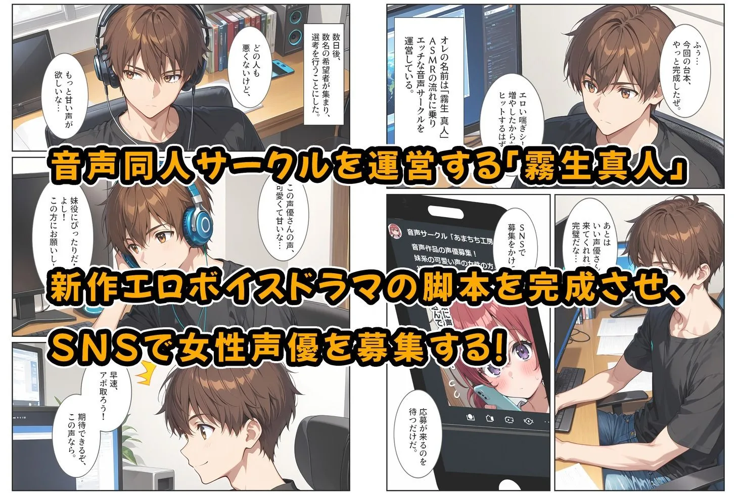 エロゲ声優志望の爆乳妹が兄の実演セックス指導でガチ恋する話。 画像1