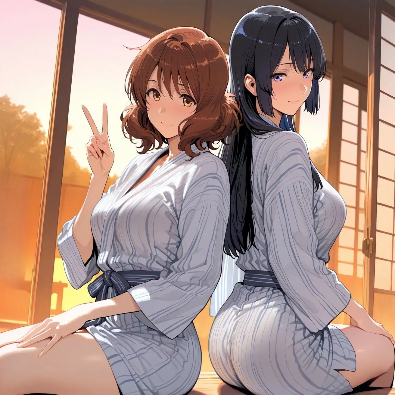 黄○久○子＆高○麗○in旅館 画像1