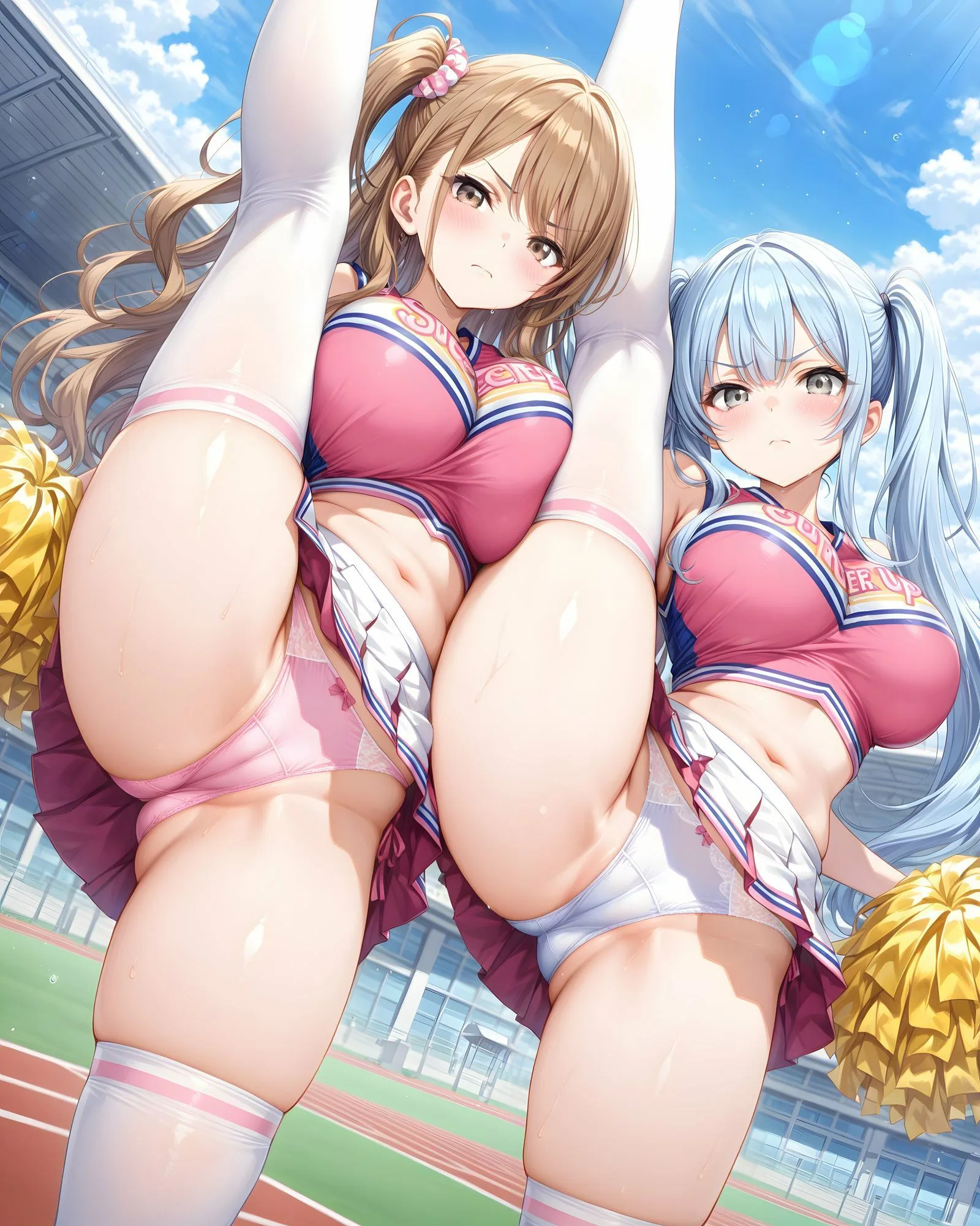 超ミニスカチア部〜パンツ丸見えのチアガール達にセクハラしたり、ぶっかけたり、チ〇ポのお世話してもらうイラスト集〜 画像4