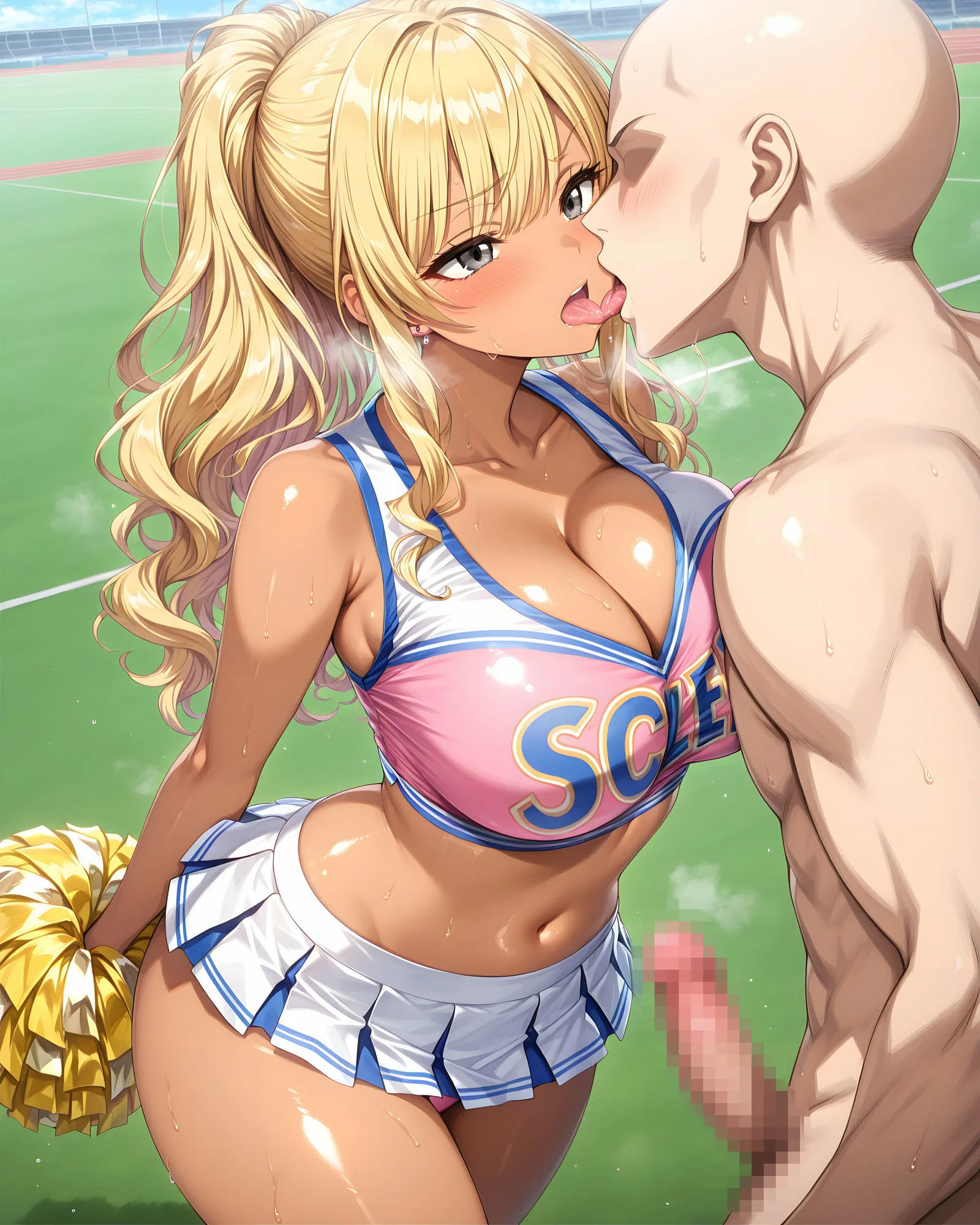 超ミニスカチア部〜パンツ丸見えのチアガール達にセクハラしたり、ぶっかけたり、チ〇ポのお世話してもらうイラスト集〜 画像5