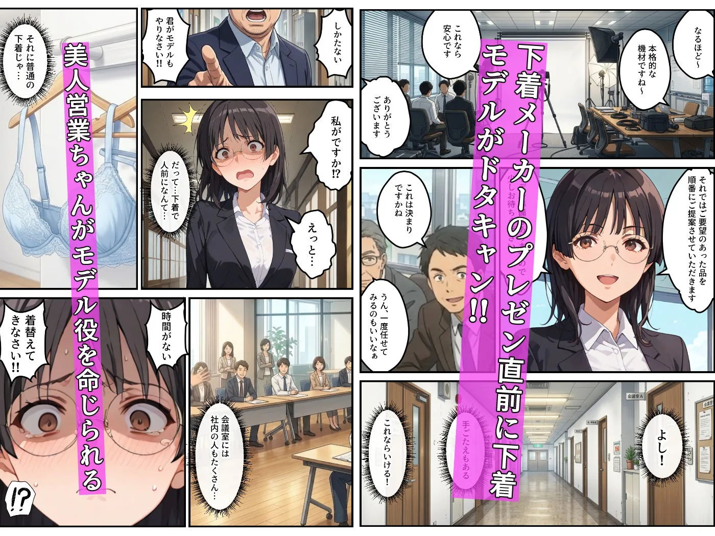 モデル来ないから…お前が下着モデルやれ！ー美人営業ちゃんの羞恥プレゼンー 画像1