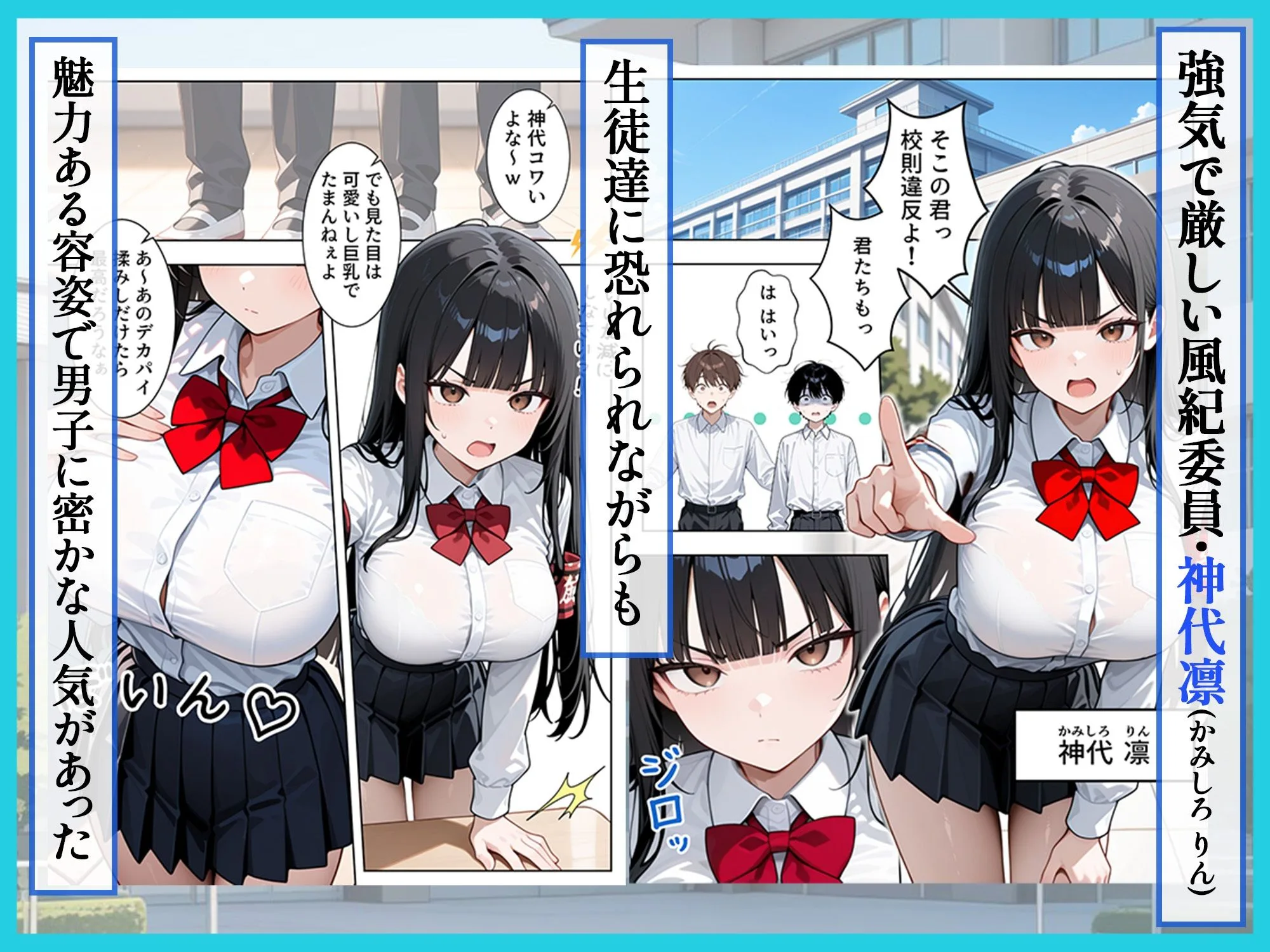 強気な風紀委員が卑劣な校長の罠にハマりメス堕ちする話 画像1