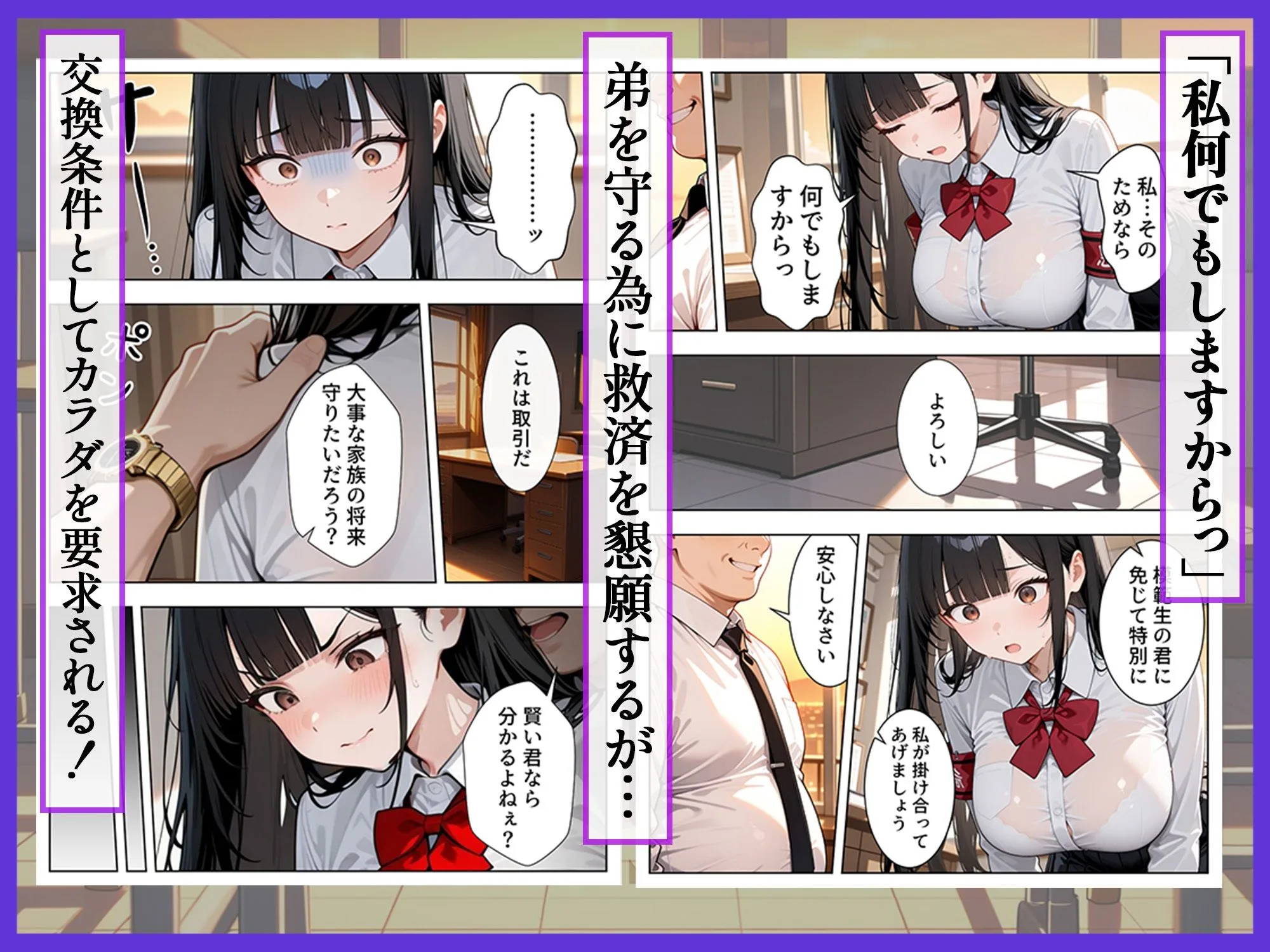 強気な風紀委員が卑劣な校長の罠にハマりメス堕ちする話 画像3