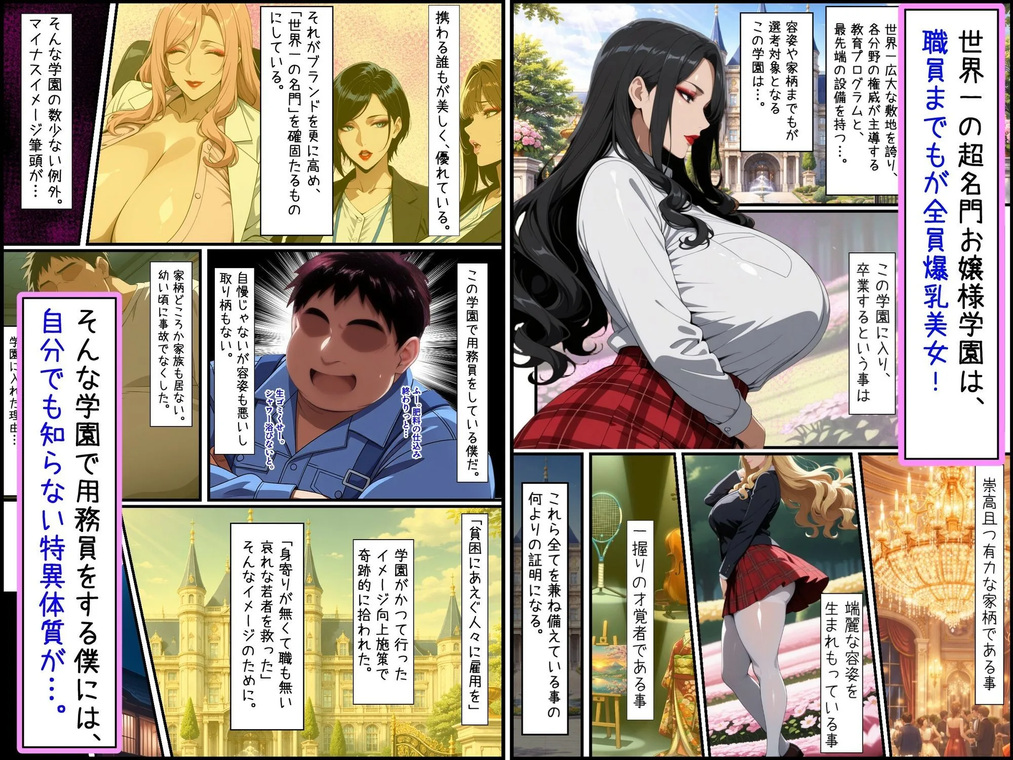 爆乳お嬢様もドスケベ熟女も特異体質で更生させる！学園長も先生もメイドも学園生も完堕ちさせてラブラブする話 画像1