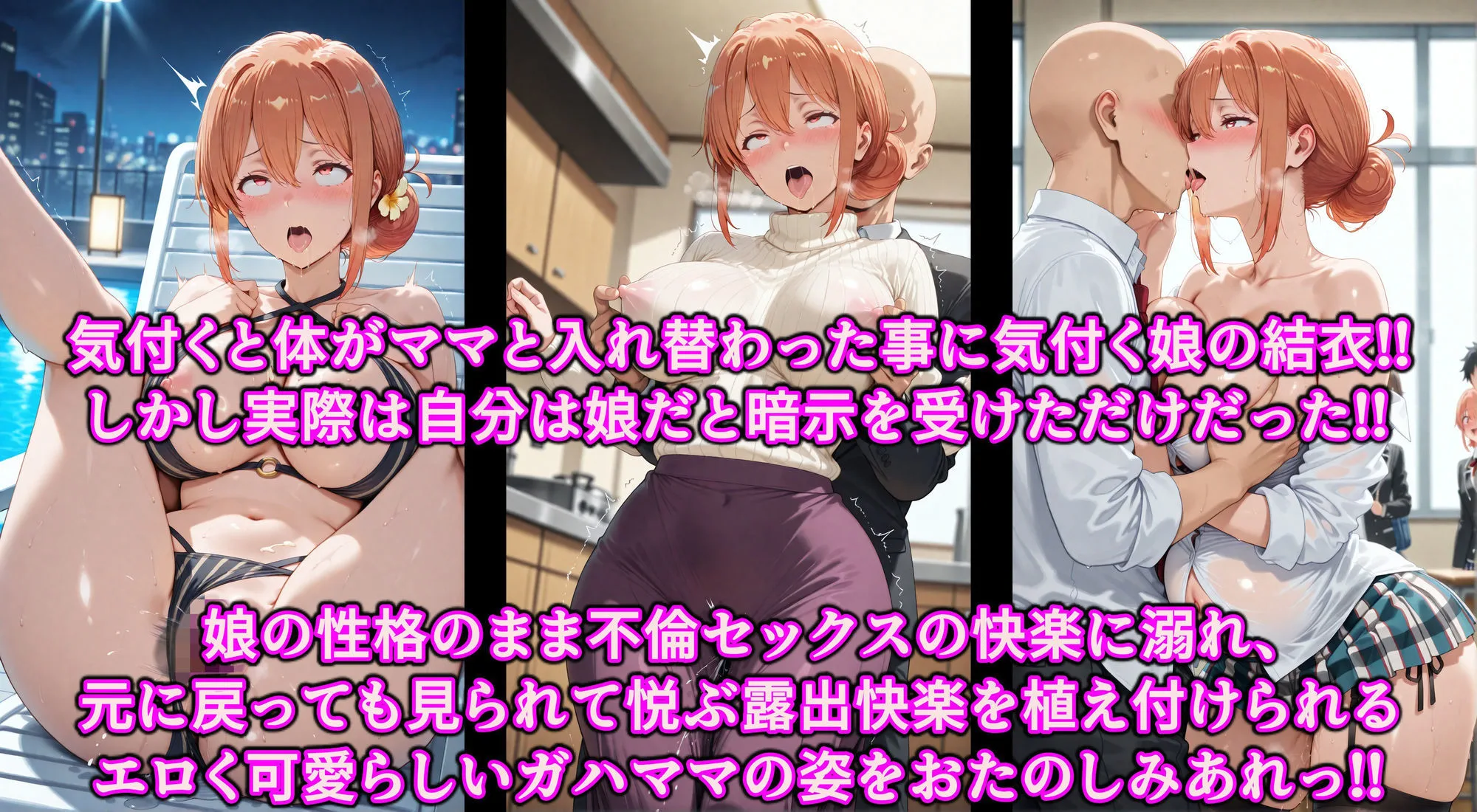 催淫暗示で頭の中を思い通り♪体は人妻！心は娘！？と思い込んだ不倫妻♪認識イジられ変態露出狂に性癖開発 画像1