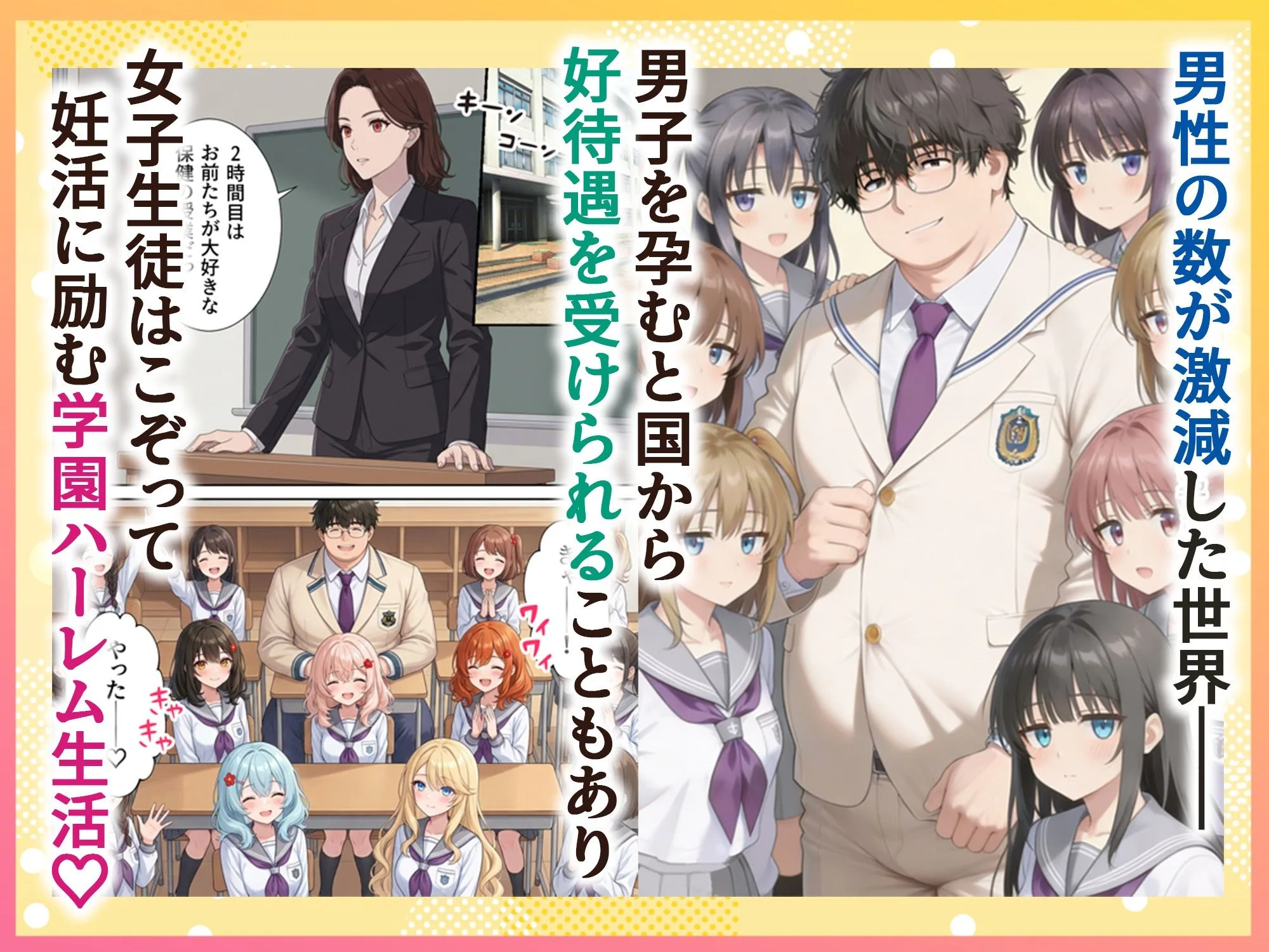 妊活ハーレム学園3 〜男子が俺だけの学校!デブスでもチンモテする世界!リボーンズ〜 画像1