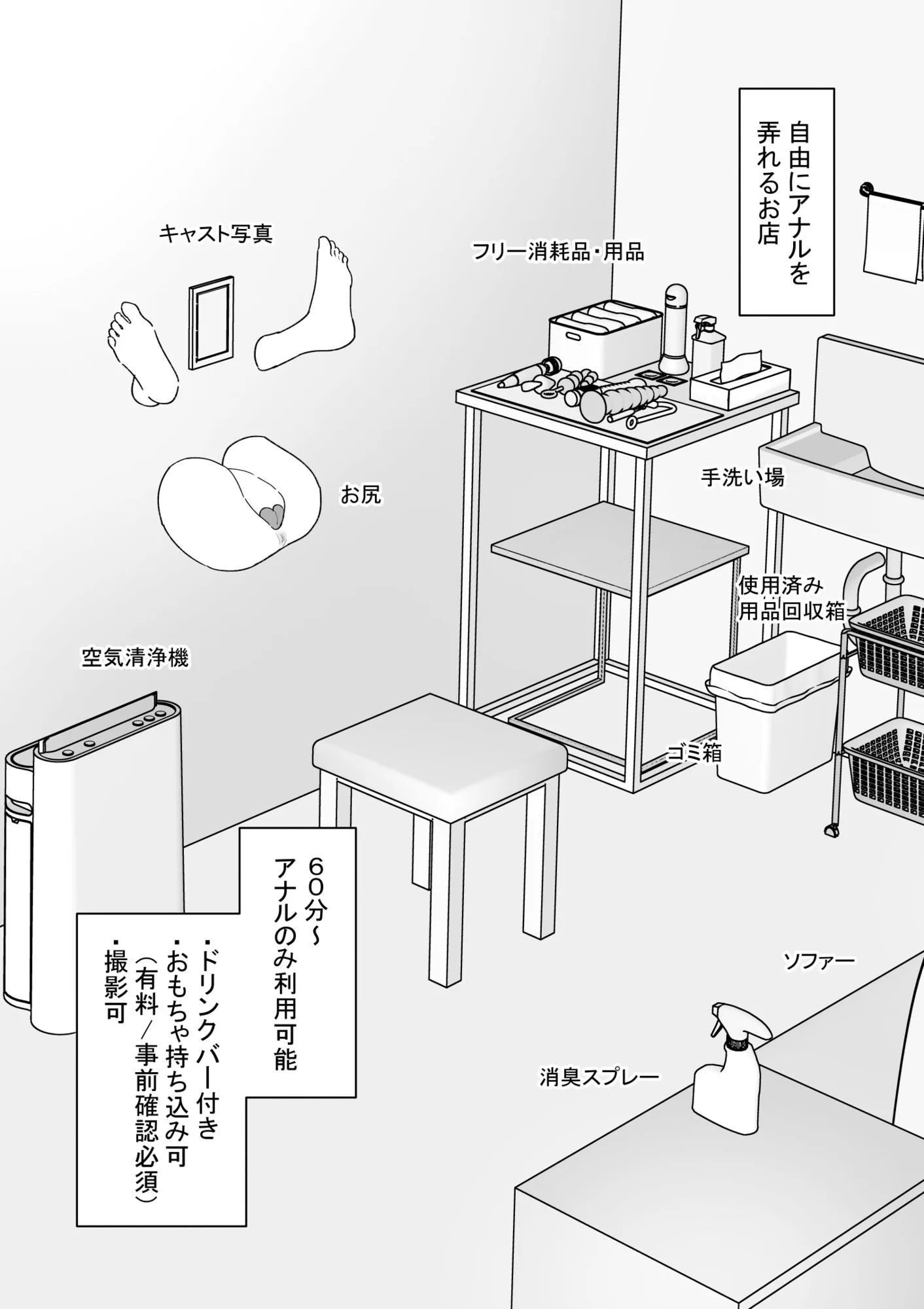 自由にアナルを弄れるお店2 画像1