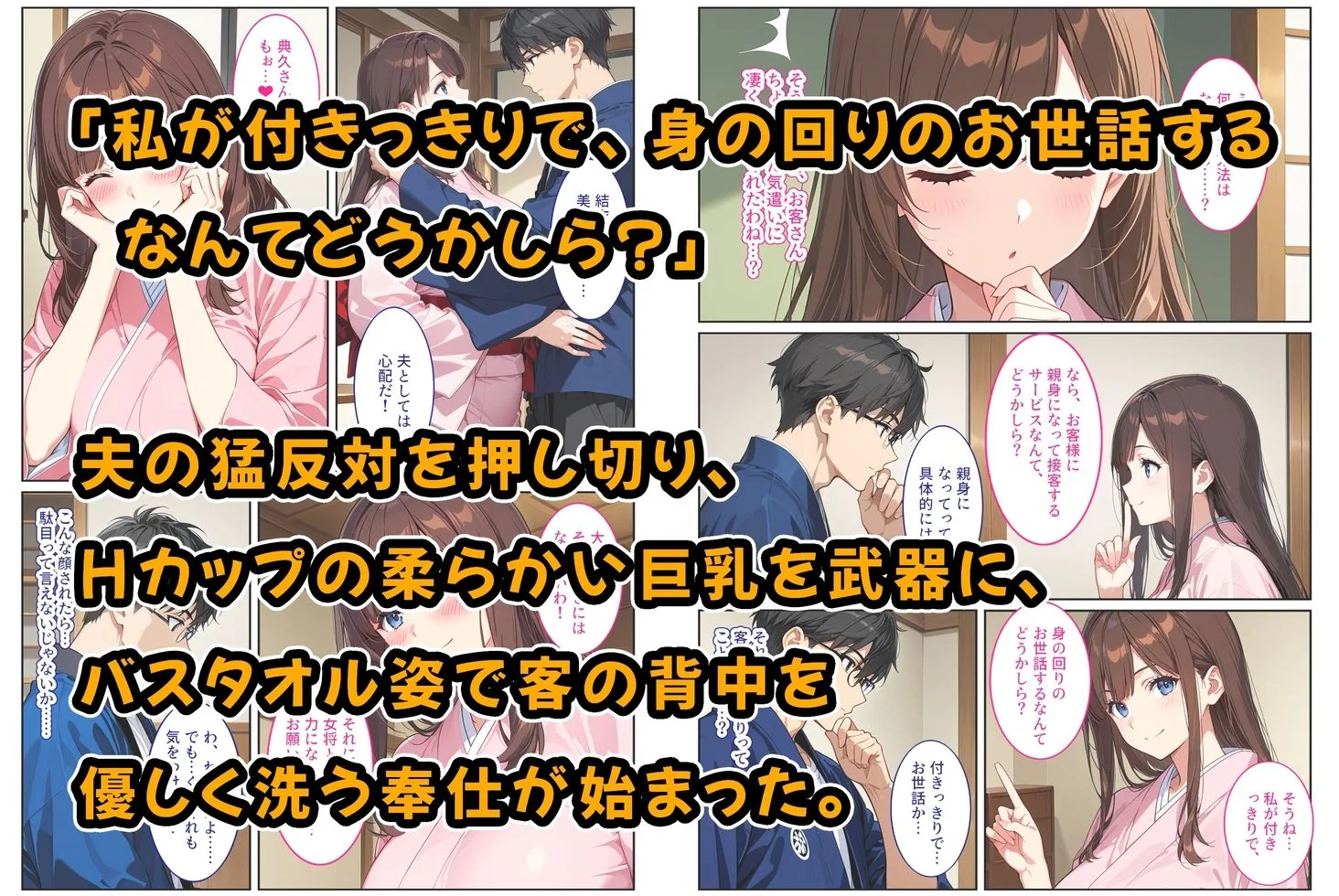 経営難の温泉旅館を守るため…爆乳人妻女将が客たちに種付けられて妊娠メス堕ち! 画像2