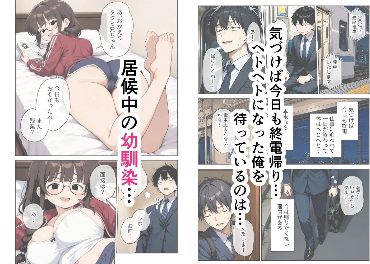 ねちっこい寸止めスロー手コキフェラと先っぽから根本まで往復するスロー騎乗位で溜まった疲れを搾りとる年下幼馴染の甘やかし搾精 画像1